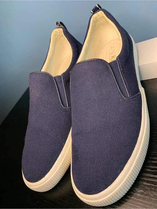 Lauren Ralph Lauren Shoes - Lauren Ralph Lauren Navy Canvas Slip On Sneakers for Women